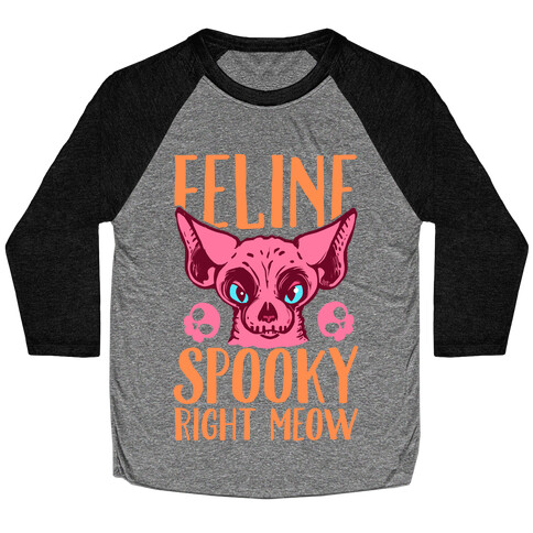 Feline Spooky Right Meow Baseball Tee