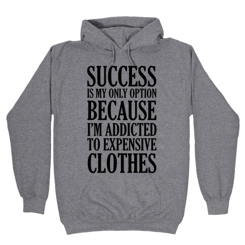 Success Is My Only Option Because I'm Addicted To Expensive Clothes Hooded Sweatshirt