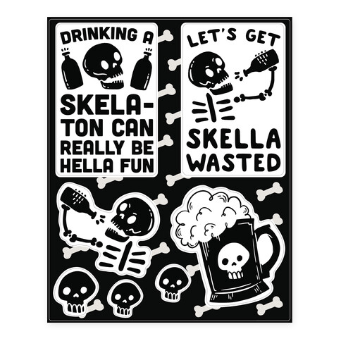 Halloween Drinking  Stickers and Decal Sheet
