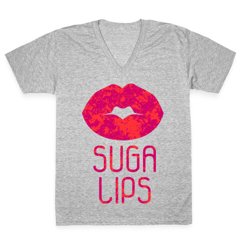 Suga Lips (dark) V-Neck Tee Shirt