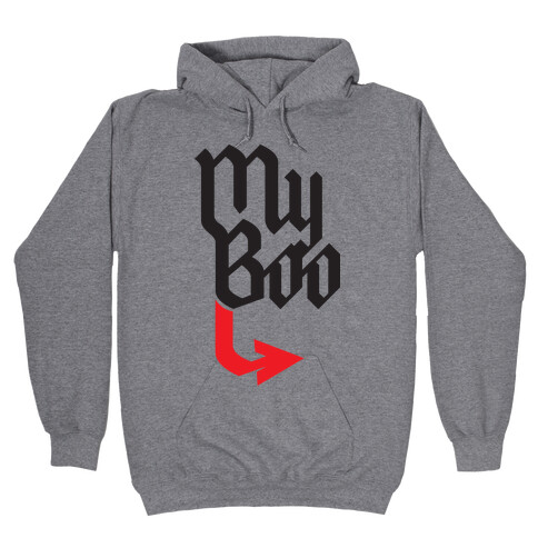 My Boo (red half) Hooded Sweatshirt