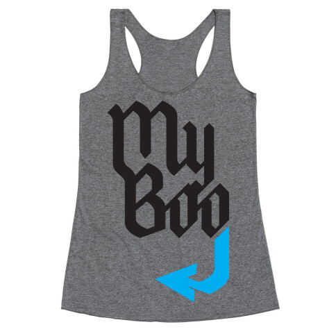 My Boo( Blue half) Racerback Tank Top