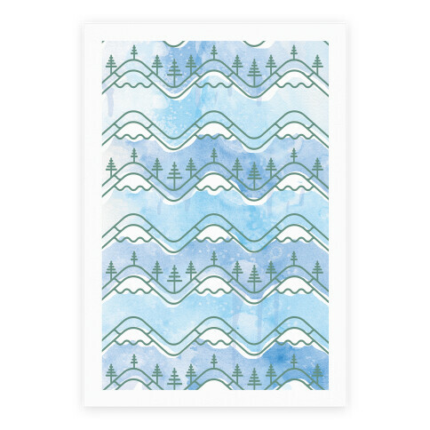Watercolor Mountains Poster