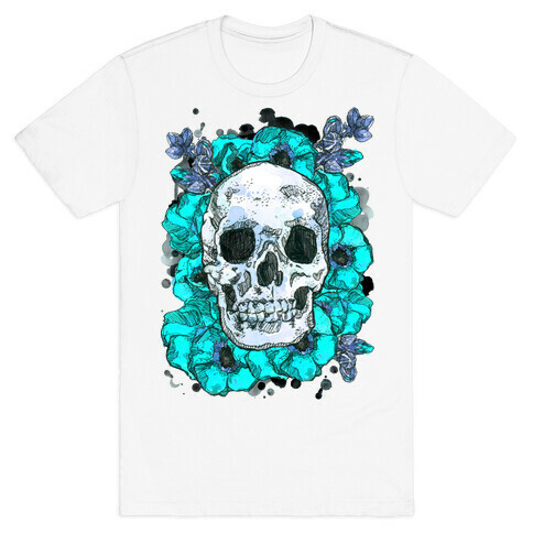 Skull on a Bed of Poppies T-Shirt