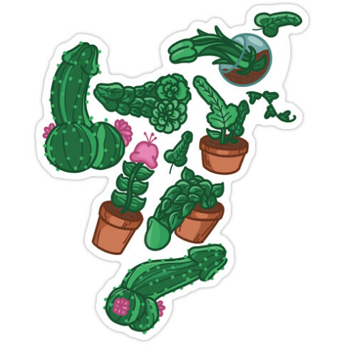 Penis Plants Pattern Die Cut Sticker