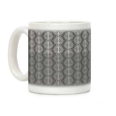 Gray and White Medieval Ombre Pattern Coffee Mug