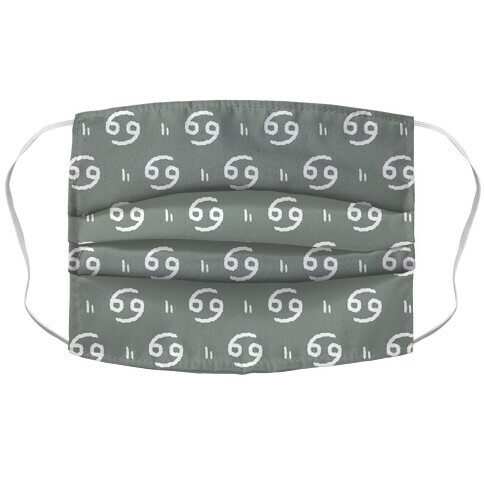 Cancer Symbol Pattern Gray Accordion Face Mask