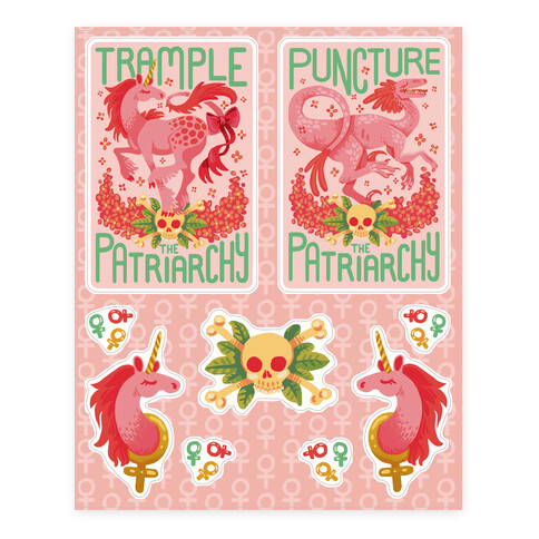 Trample The Patriarchy Feminist  Stickers and Decal Sheet