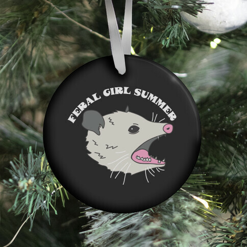 Feral Girl Summer Opossum Ornament