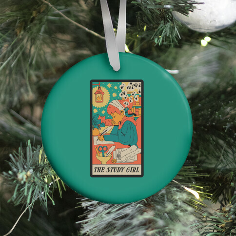 The Study Girl Tarot Card Ornament