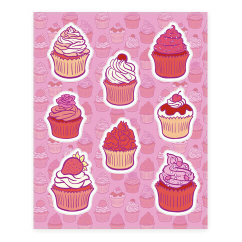 Pretty Pretty Cupcakes Stickers and Decal Sheet
