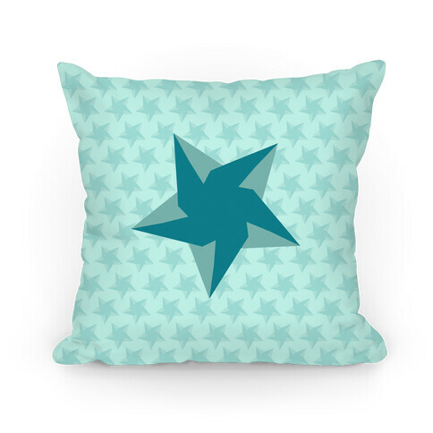 Teal Star Pattern Pillow