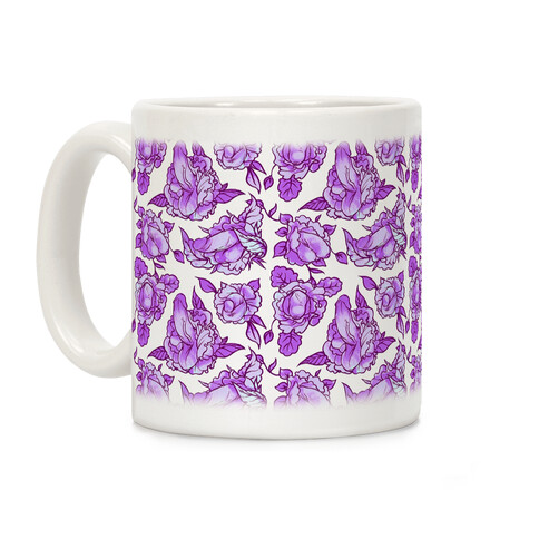 Floral Penis Purple Coffee Mug