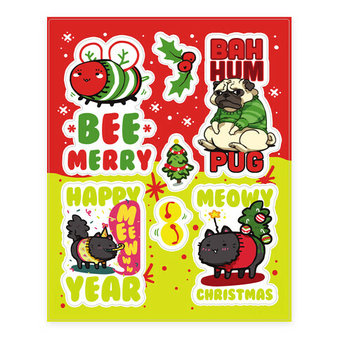 Cute Christmas  Stickers and Decal Sheet