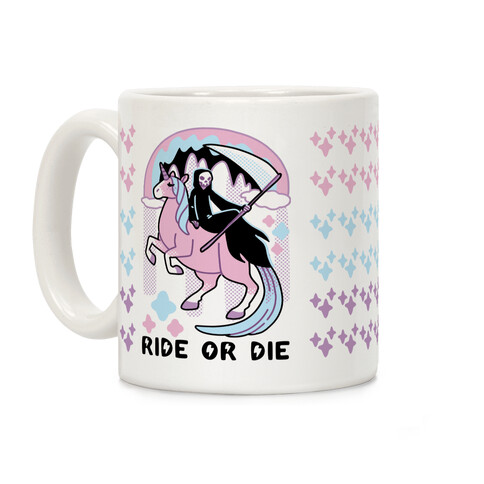 Ride or Die - Grim Reaper and Unicorn Coffee Mug