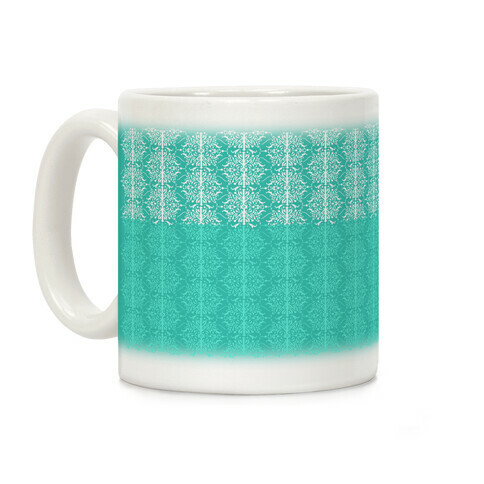Teal Medieval Ombre Pattern Coffee Mug