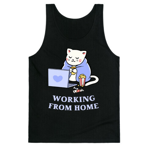 Working From Home Lazy Cat Tank Top