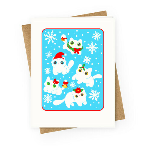 Christmas Cats Pattern Greeting Card