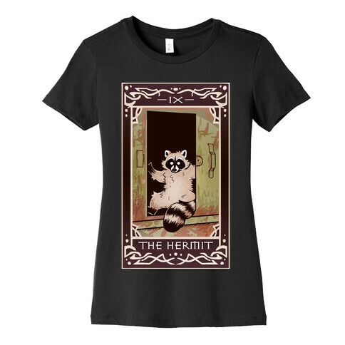 The Hermit Raccoon Tarot Card Womens T-Shirt