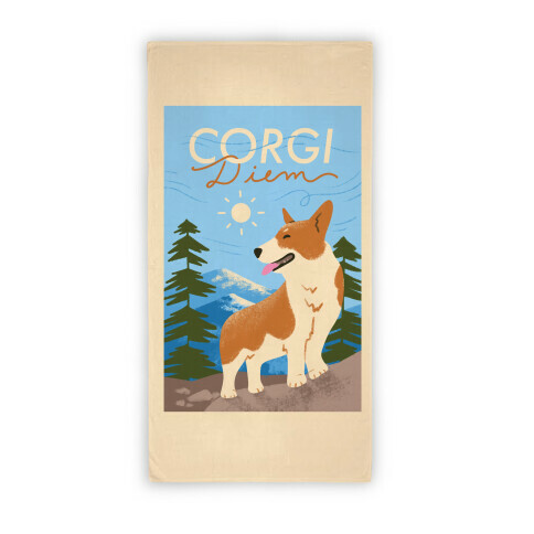 Corgi Diem Beach Towel