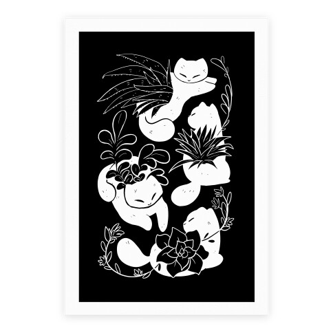 Succulent Cats Poster