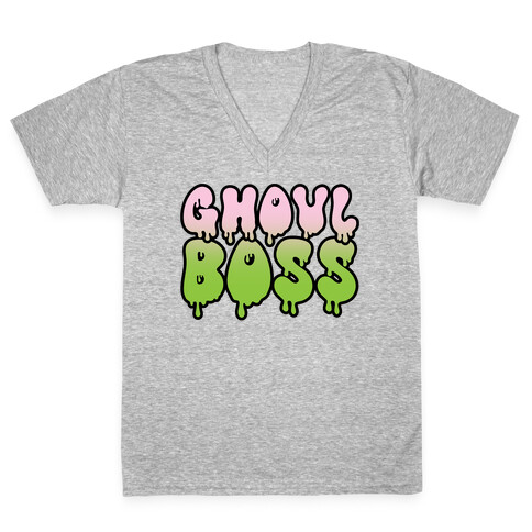 Ghoul Boss Girl Boss Parody V-Neck Tee Shirt