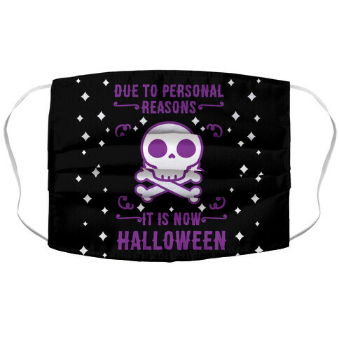 Due To Personal Reasons It Is Now Halloween Skull (Purple) Accordion Face Mask