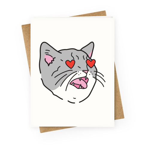 Cat With Heart Eyes Greeting Card