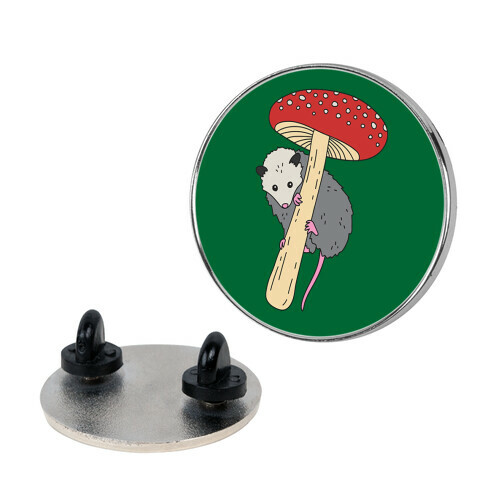 Opossum Mushroom Pin