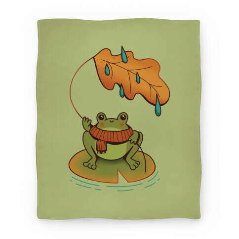 Rainy Fall Frog Blanket