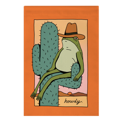 Howdy Frog Cowboy Garden Flag