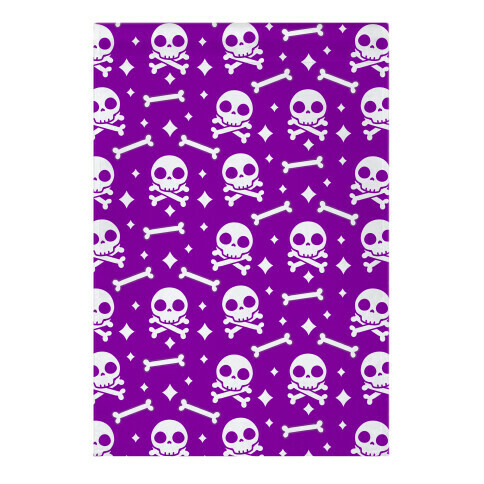 Cute Skull N' Bones Pattern (Purple) Garden Flag